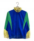 adidasアディダス）の古着「velvet material track jacket」｜ブルー×グリーン×イエロー