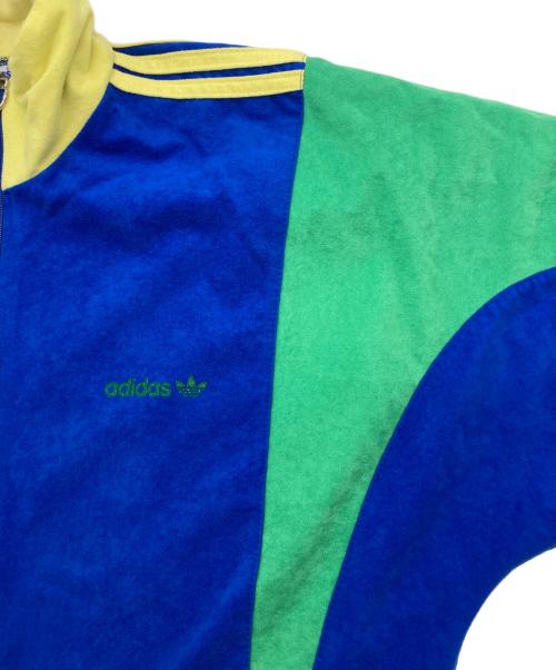 adidas（アディダス）adidas (アディダス) velvet material track jacket ブルー×グリーン×イエロー サイズ:Mの古着・服飾アイテム