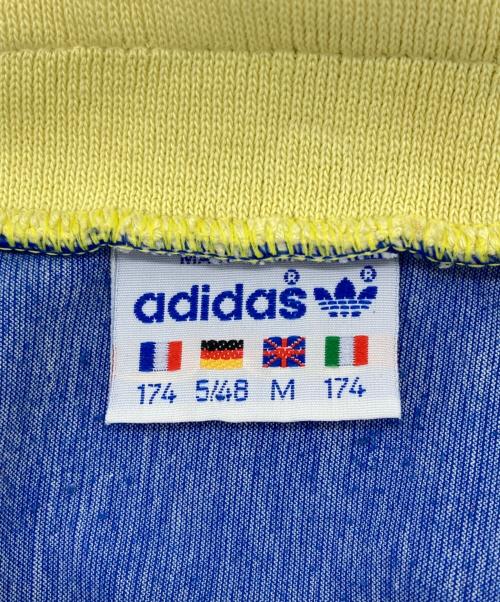 adidas（アディダス）adidas (アディダス) velvet material track jacket ブルー×グリーン×イエロー サイズ:Mの古着・服飾アイテム