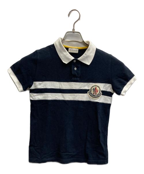 MONCLER（モンクレール）MONCLER (モンクレール) ポロシャツ ネイビー×ホワイト サイズ:140の古着・服飾アイテム