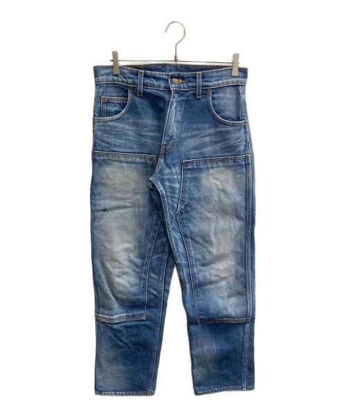 PRISON BLUES（プリズンブルース）PRISON BLUES (プリズンブルース) ダブルニーデニムパンツ インディゴ サイズ:81cm (W32)の古着・服飾アイテム