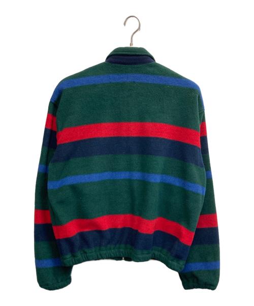 POLO SPORT（ポロスポーツ）POLO SPORT (ポロスポーツ) ボーダーフリースジャケット グリーン×ネイビー サイズ:Mの古着・服飾アイテム