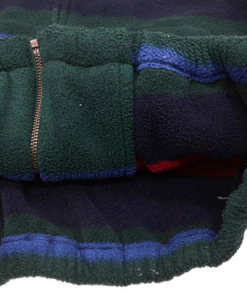 POLO SPORT（ポロスポーツ）POLO SPORT (ポロスポーツ) ボーダーフリースジャケット グリーン×ネイビー サイズ:Mの古着・服飾アイテム