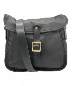 SLOWスロウ）の古着「レザーショルダーバッグ」｜ブラック