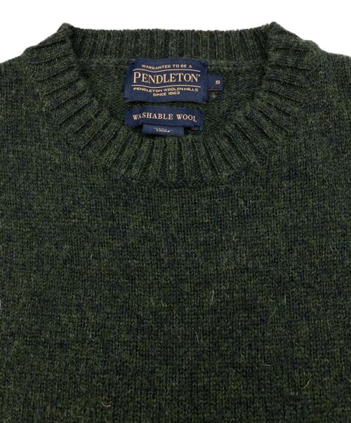 PENDLETON（ペンドルトン）PENDLETON (ペンドルトン) シェットランドウールニット グリーン サイズ:Sの古着・服飾アイテム
