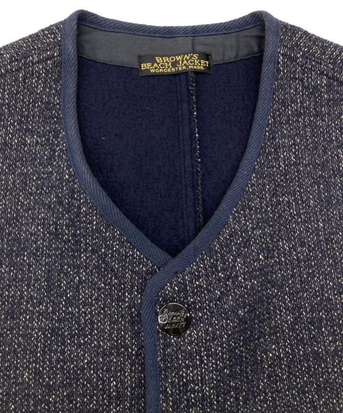 BROWN'S BEACH JACKET（ブラウンズビーチジャケット）BROWN'S BEACH JACKET (ブラウンズビーチジャケット) 524-LOW NECK VEST ネイビー サイズ:38の古着・服飾アイテム