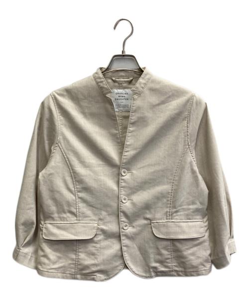 GRANDMA MAMA DAUGHTER（グランマママドーター）GRANDMA MAMA DAUGHTER (グランマママドーター) タックスリーブスタンドテーラードジャケット ベージュ サイズ:Mの古着・服飾アイテム