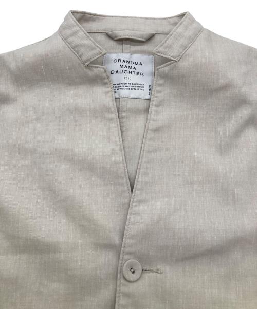 GRANDMA MAMA DAUGHTER（グランマママドーター）GRANDMA MAMA DAUGHTER (グランマママドーター) タックスリーブスタンドテーラードジャケット ベージュ サイズ:Mの古着・服飾アイテム