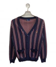 FRED PERRY（フレッドペリー）の古着「ストライプカーディガン」｜ネイビー