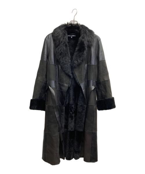 Les Copains（レコパン）Les Copains (レコパン) レザー切替コート ブラック サイズ:44の古着・服飾アイテム