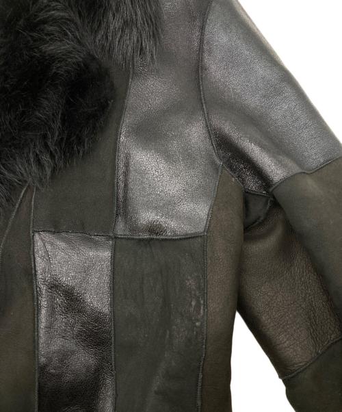 Les Copains（レコパン）Les Copains (レコパン) レザー切替コート ブラック サイズ:44の古着・服飾アイテム