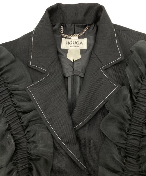 HOUGA（ホウガ）HOUGA (ホウガ) オーガンジーフリルジレ ブラック サイズ:不明（記載無し）の古着・服飾アイテム