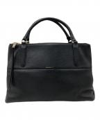 COACHコーチ）の古着「BOROUGH Black Pebbled Leather Satchel Handbag」｜ブラック
