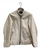 AVIREXアヴィレックス）の古着「エイジド加工シングルライダース レザージャケット」｜ベージュ