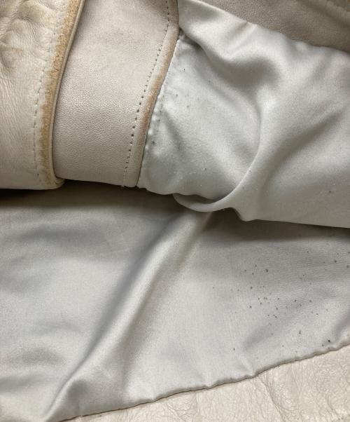 AVIREX（アヴィレックス）AVIREX (アヴィレックス) エイジド加工シングルライダース レザージャケット ベージュ サイズ:Lの古着・服飾アイテム