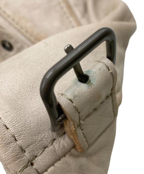 AVIREX（アヴィレックス）AVIREX (アヴィレックス) エイジド加工シングルライダース レザージャケット ベージュ サイズ:Lの古着・服飾アイテム