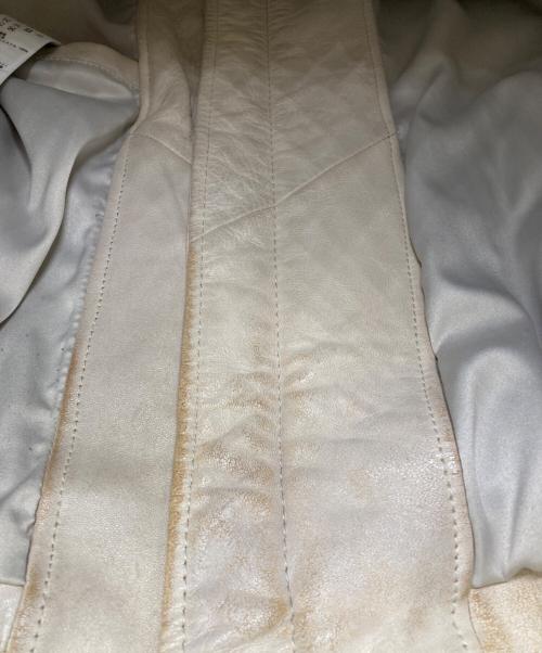 AVIREX（アヴィレックス）AVIREX (アヴィレックス) エイジド加工シングルライダース レザージャケット ベージュ サイズ:Lの古着・服飾アイテム