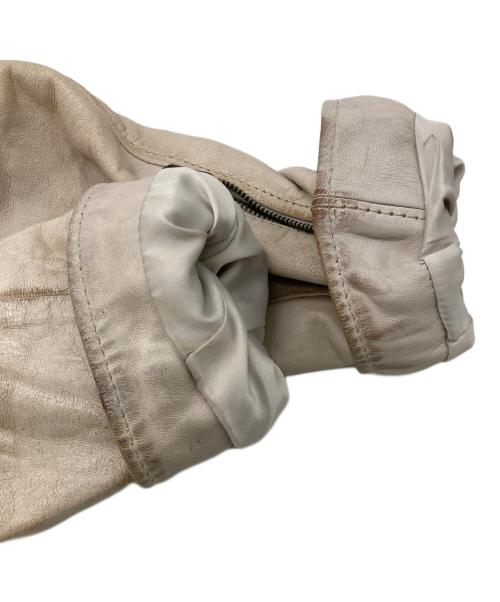 AVIREX（アヴィレックス）AVIREX (アヴィレックス) エイジド加工シングルライダース レザージャケット ベージュ サイズ:Lの古着・服飾アイテム