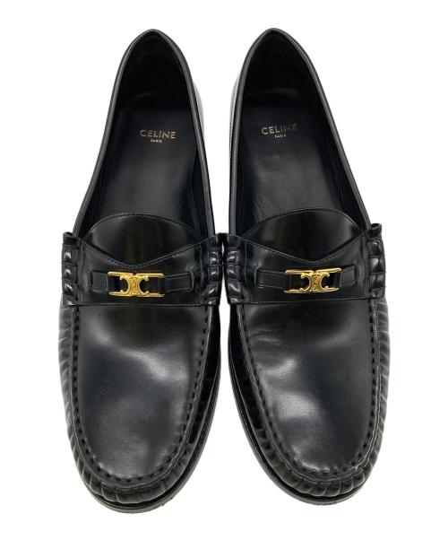 CELINE（セリーヌ）CELINE (セリーヌ) エディ期　トリオンフレザーローファー ブラック サイズ:41の古着・服飾アイテム