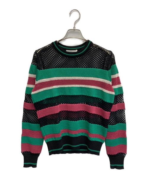 ISABEL MARANT ETOILE（イザベルマランエトワール）ISABEL MARANT ETOILE (イザベルマランエトワール) ボーダーニット グリーン×ブラック サイズ:Sの古着・服飾アイテム