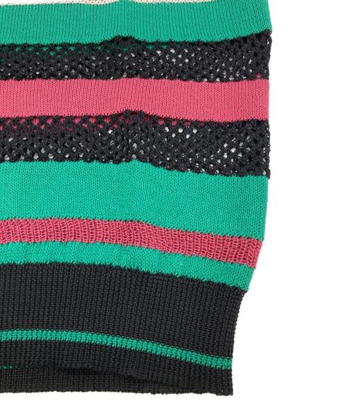 ISABEL MARANT ETOILE（イザベルマランエトワール）ISABEL MARANT ETOILE (イザベルマランエトワール) ボーダーニット グリーン×ブラック サイズ:Sの古着・服飾アイテム