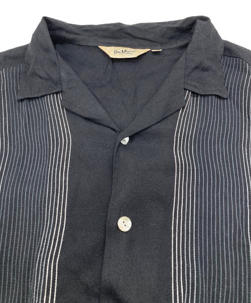 Davinci（ダヴィンチ）Davinci (ダヴィンチ) 60’Ｓオープンカラーシャツ ブラック サイズ:XLの古着・服飾アイテム