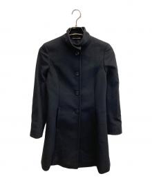 MaxMara（マックスマーラ）の古着「ヴァージンウール スタンドカラーコート」｜ブラック