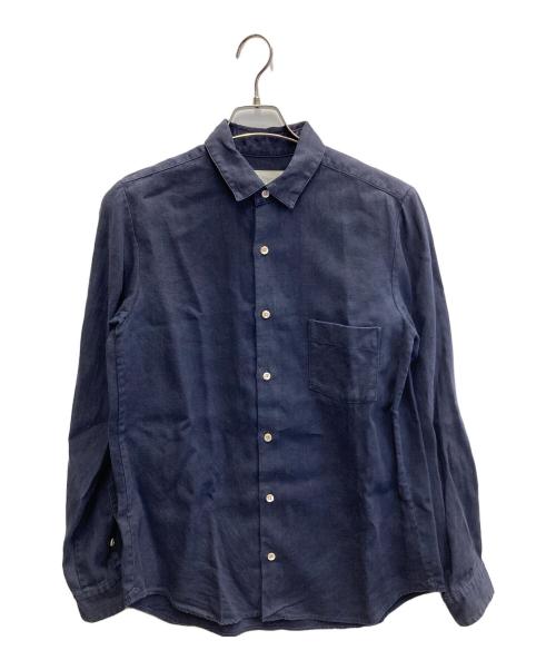 confect（コンフェクト）CONFECT (コンフェクト) リネン レギュラーシャツ ネイビー サイズ:3の古着・服飾アイテム