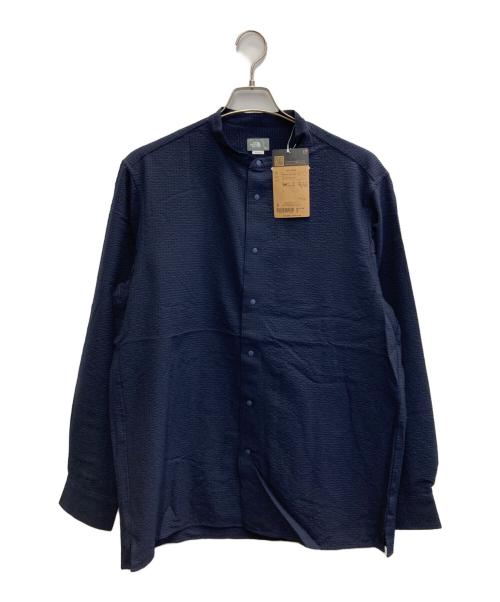THE NORTH FACE（ザ ノース フェイス）THE NORTH FACE (ザ ノース フェイス) シアサッカー バンドカラーシャツ ネイビー サイズ:XL 未使用品の古着・服飾アイテム