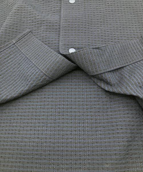 THE NORTH FACE（ザ ノース フェイス）THE NORTH FACE (ザ ノース フェイス) シアサッカー バンドカラーシャツ ネイビー サイズ:XL 未使用品の古着・服飾アイテム