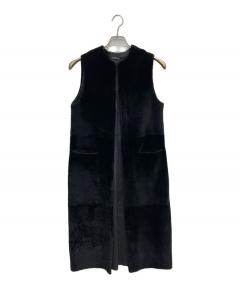 中古・古着通販】PaDD (パッド) ペプラムダウンベスト ブラック サイズ