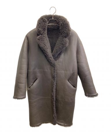 中古・古着通販】ENES (エネス) リバーシブルムートンコート ブラウン