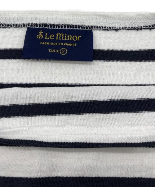 Le minor（ルミノア）Le minor (ルミノア) ボーダーカットソー ホワイト×ブラック サイズ:2の古着・服飾アイテム