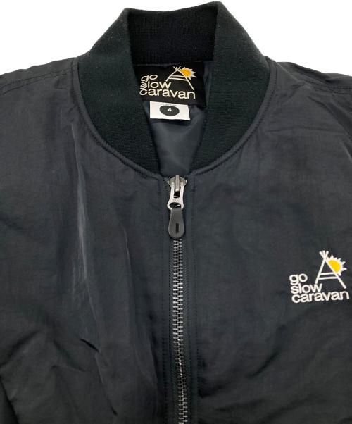 go slow caravan（ゴースローキャラバン）go slow caravan (ゴースローキャラバン) ナイロンツイルパネル刺繍リブジャケット ブラック サイズ:4の古着・服飾アイテム