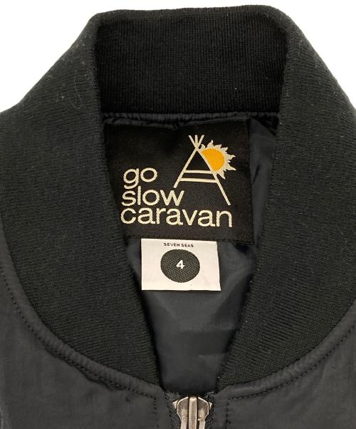 go slow caravan（ゴースローキャラバン）go slow caravan (ゴースローキャラバン) ナイロンツイルパネル刺繍リブジャケット ブラック サイズ:4の古着・服飾アイテム