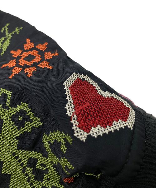 go slow caravan（ゴースローキャラバン）go slow caravan (ゴースローキャラバン) ナイロンツイルパネル刺繍リブジャケット ブラック サイズ:4の古着・服飾アイテム