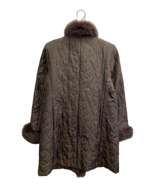 Super Beauty（スーパービューティ）Super Beauty (スーパービューティ) フォックスファー中綿シルクコート ブラウン サイズ:Lの古着・服飾アイテム