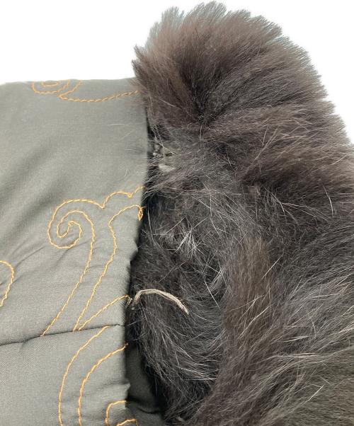 Super Beauty（スーパービューティ）Super Beauty (スーパービューティ) フォックスファー中綿シルクコート ブラウン サイズ:Lの古着・服飾アイテム