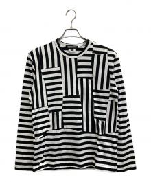COMME des GARCONS HOMME DEUX（コムデギャルソン オム ドゥ）の古着「AD2020 ボーダーカットソー」｜ホワイト