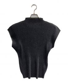 PLEATS PLEASE（プリーツプリーズ）の古着「細プリーツ ボトルネック フレンチスリーブ カットソー」｜グレー