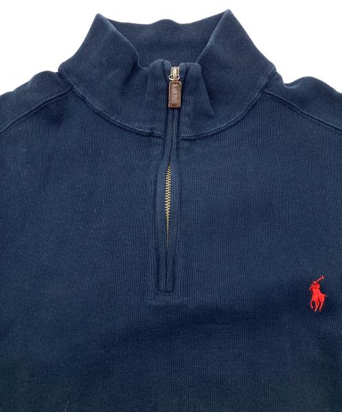 POLO RALPH LAUREN（ポロ・ラルフローレン）POLO RALPH LAUREN (ポロ・ラルフローレン) ハーフジップニット ネイビー サイズ:Lの古着・服飾アイテム