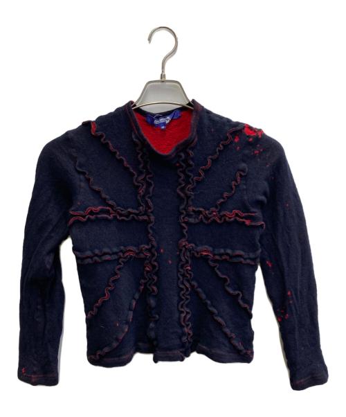 JUNYA WATANABE COMME des GARCONS（ジュンヤワタナベ コムデギャルソン）JUNYA WATANABE COMME des GARCONS ((ジュンヤワタナベ コムデギャルソン) デザインニット/AD2002 ネイビー サイズ:Mの古着・服飾アイテム