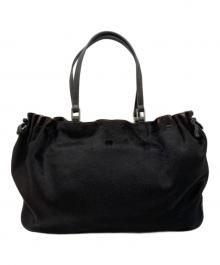 ANYA HINDMARCH（アニヤ・ハインドマーチ）の古着「ハラコトートバッグ」｜ブラウン