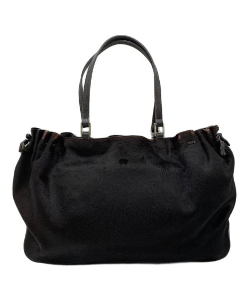 ANYA HINDMARCH（アニヤ・ハインドマーチ）ANYA HINDMARCH (アニヤ・ハインドマーチ) ハラコトートバッグ ブラウンの古着・服飾アイテム