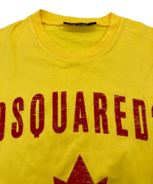DSQUARED2（ディースクエアード）DSQUARED2 (ディースクエアード) カエデプリントTシャツ イエロー サイズ:Sの古着・服飾アイテム