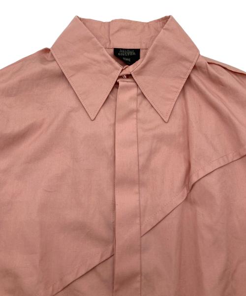 Jean Paul Gaultier FEMME（ジャンポールゴルチエ フェム）Jean Paul GAULTIER FEMME (ジャンポールゴルチエ フェム) 比翼シャツ ピンク サイズ:40の古着・服飾アイテム