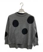 nop de nodノップドゥノッド）の古着「ビッグpolkaインターシャセーター」｜グレー