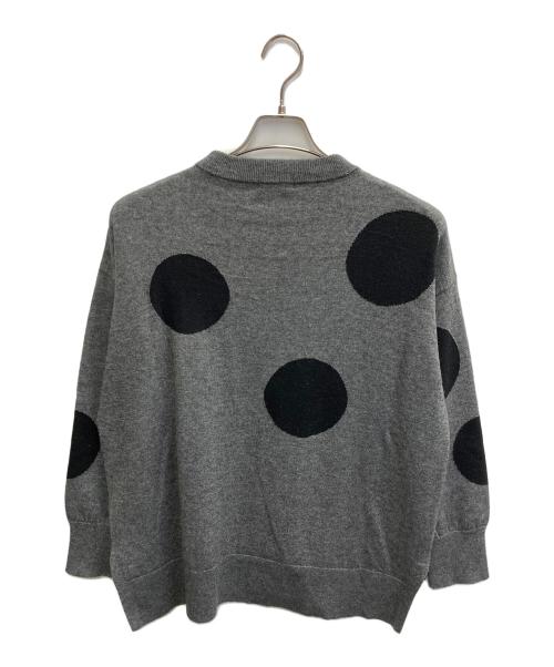 nop de nod（ノップドゥノッド）nop de nod (ノップドゥノッド) ビッグpolkaインターシャセーター グレー サイズ:Mの古着・服飾アイテム
