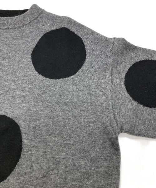 nop de nod（ノップドゥノッド）nop de nod (ノップドゥノッド) ビッグpolkaインターシャセーター グレー サイズ:Mの古着・服飾アイテム