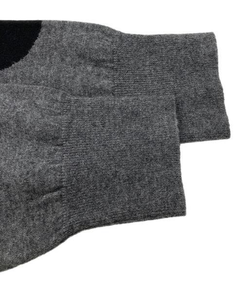 nop de nod（ノップドゥノッド）nop de nod (ノップドゥノッド) ビッグpolkaインターシャセーター グレー サイズ:Mの古着・服飾アイテム